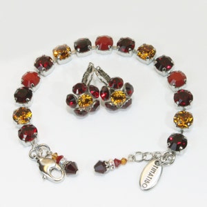 Red Yellow Set FSU Jewelry Set 49ers Set Chiefs Set Gophers Set Trojans Set Hawks Set Georgia tech Red Yellow Crystal Game Day,Silver,SB1