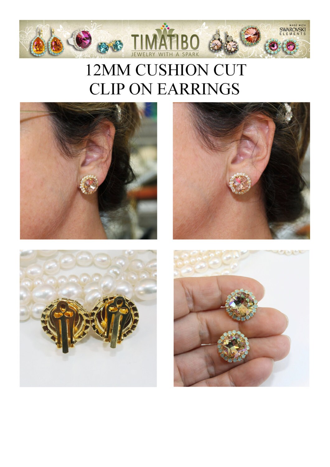 Mint Clip on Earrings Bridal Mint Opal European Crystal Etsy Israel