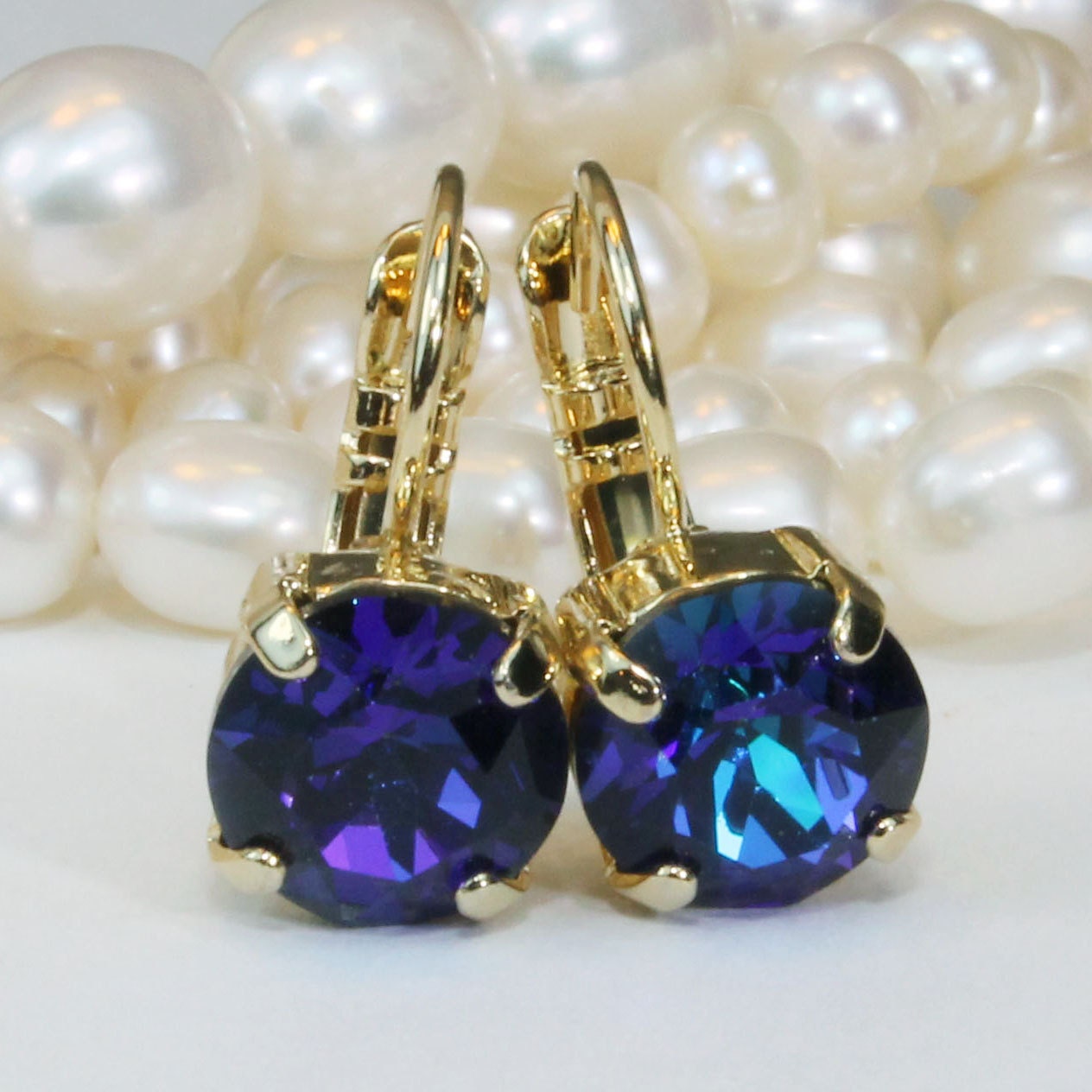 Blue and gold earrings Clearance