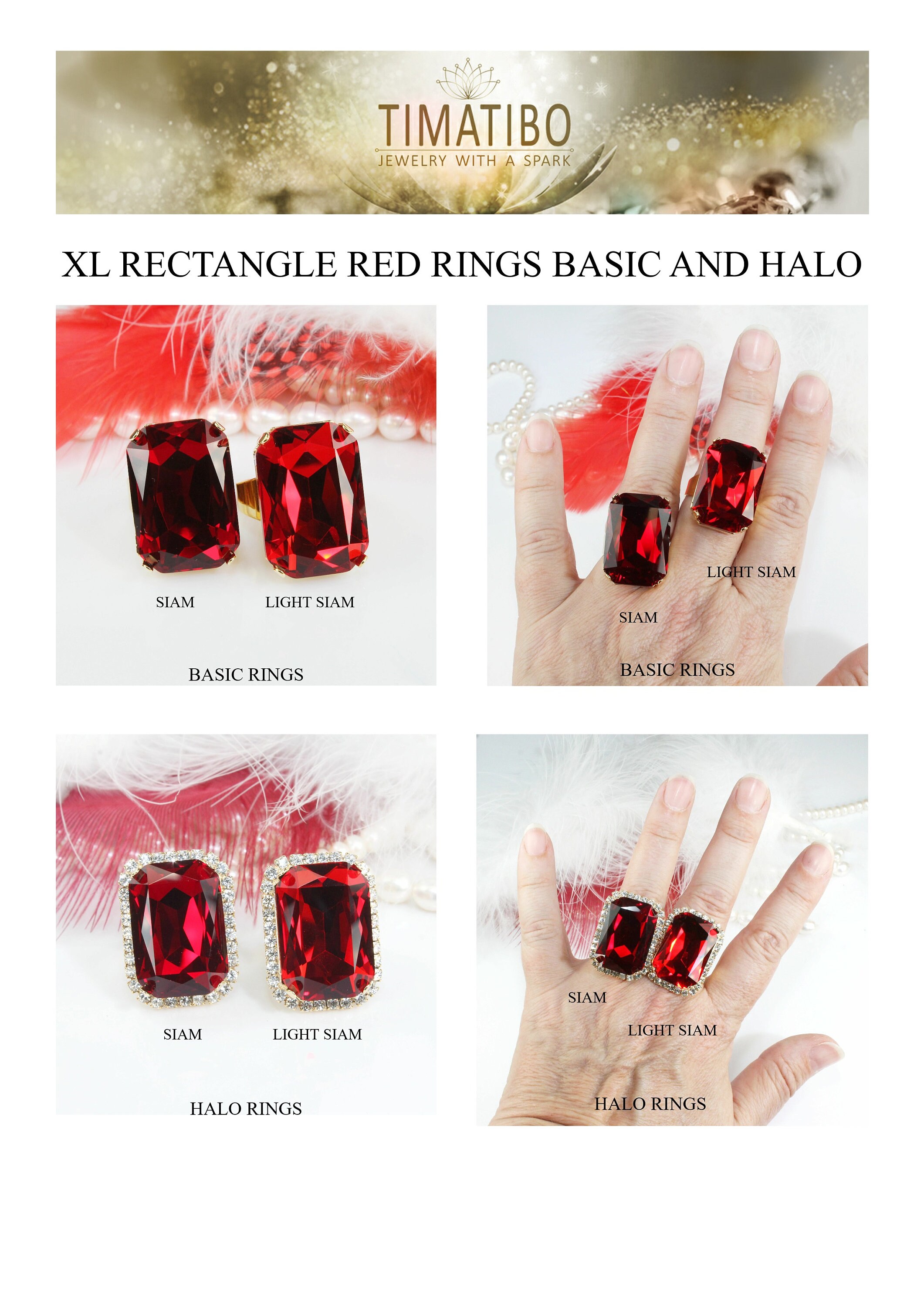 Red Cocktail Ring, Statement Ring, Large Ruby Ring, Garnet Ring