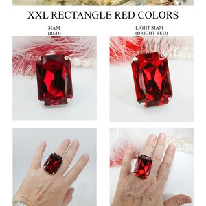 Huge Red Stone Ring, Ruby Crystal Ring, Avant Garde Jewelry, Light Siam ...