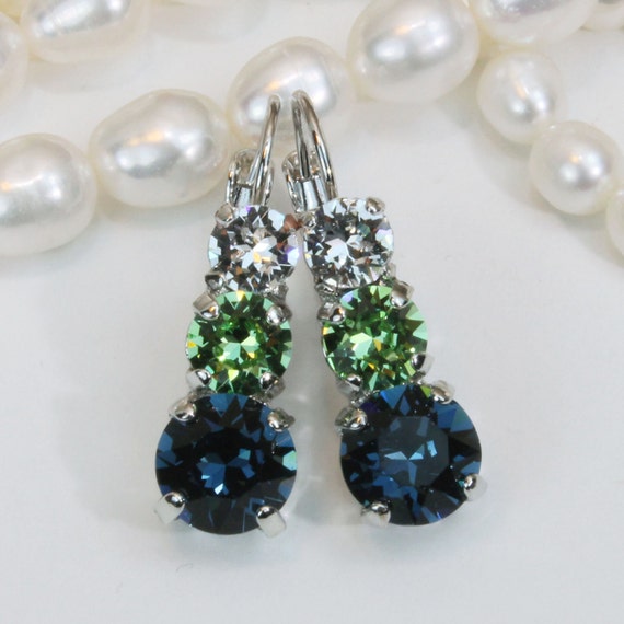 Blue Green Diamond Shaped Earrings Ireland Seattle Sounders Seattle Seahawks Clear