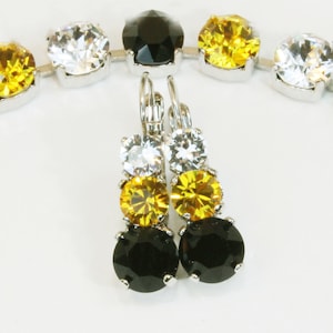 Yellow Black Earrings, Pittsburgh Penguins, Steelers Earrings, University Of Iowa, Hawkeyes jewelry, Pittsburgh Pirates, Game Day, VCU, SE45