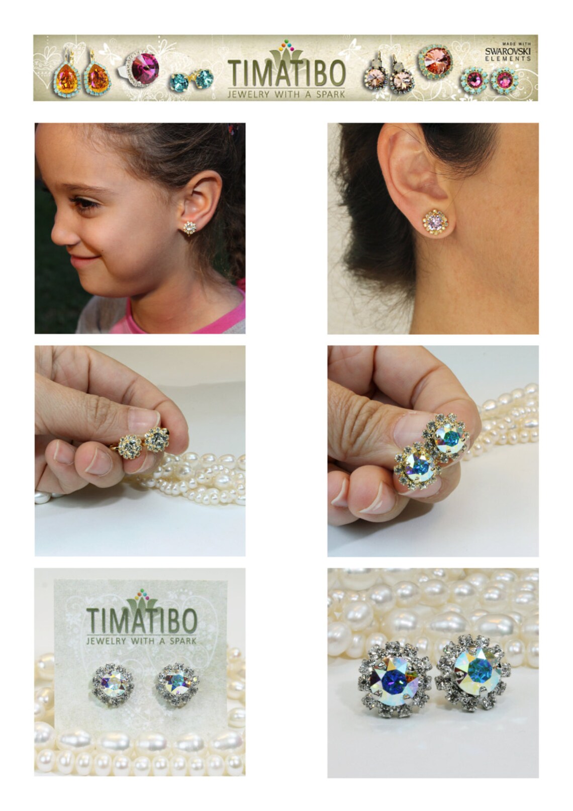 Mommy And Me Earrings Set Mother And Daughter Matching Diamond Etsy