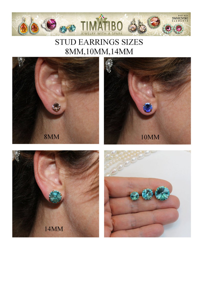 Clear Crystal Stud Earrings Large European Clear Post Earrings Etsy