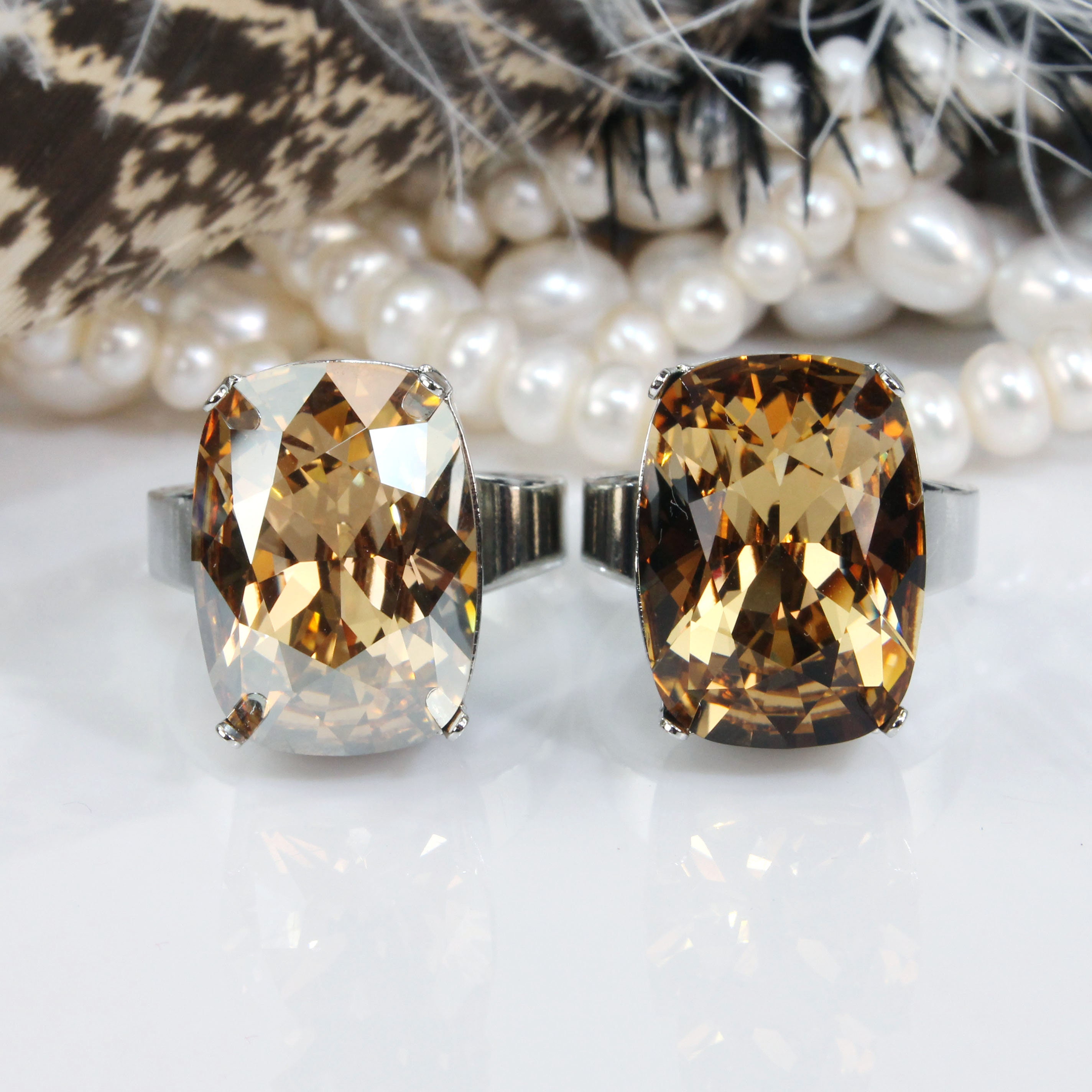 Ruby Red Crystal Ring, Cherry Red Cocktail Ring, Statement Rings