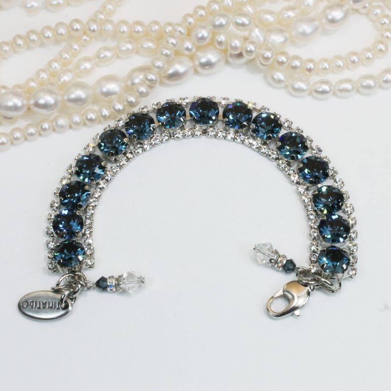 Navy Blue Bracelet Navy Blue Wedding Bridal European Crystal Etsy