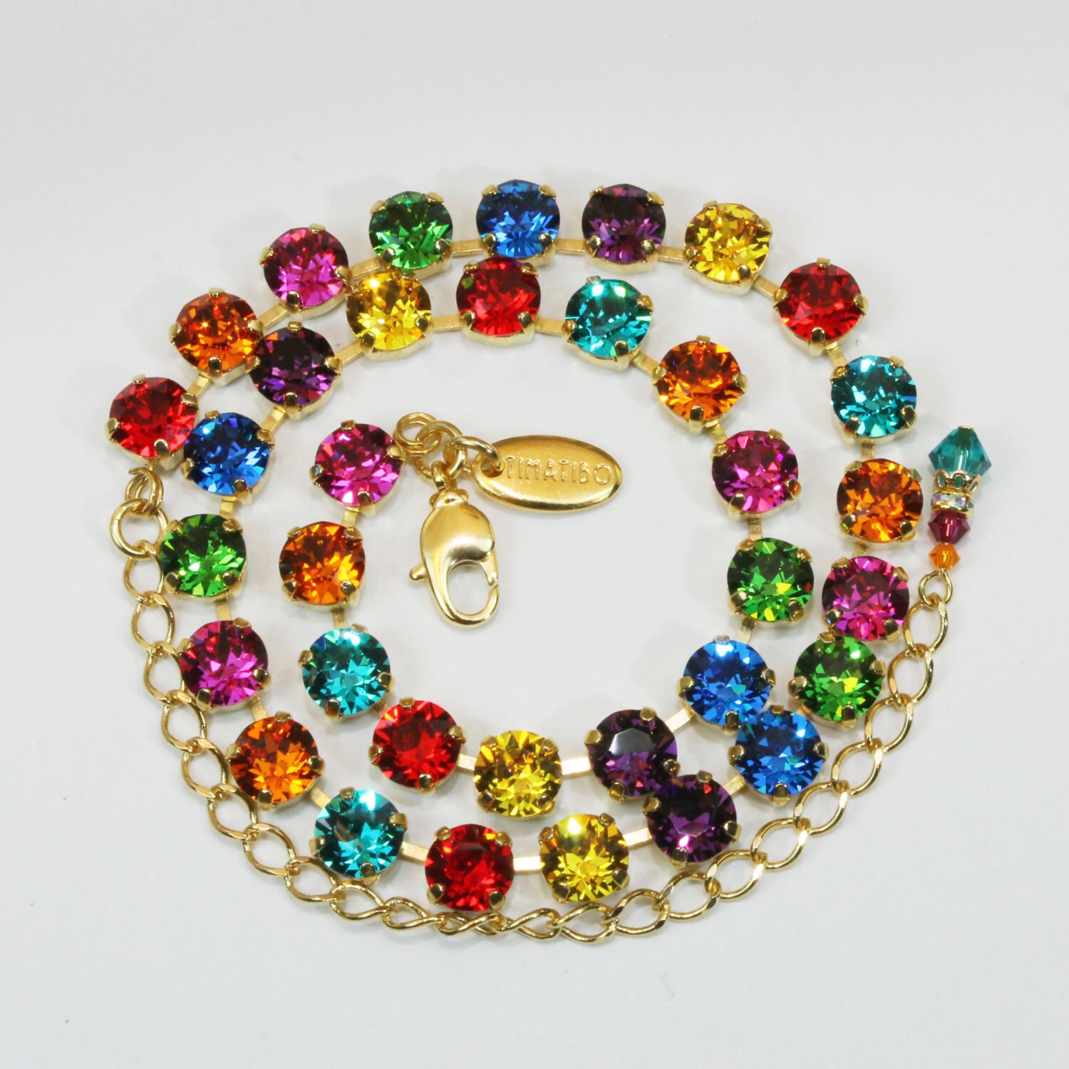 Multi coloured sale crystal necklace