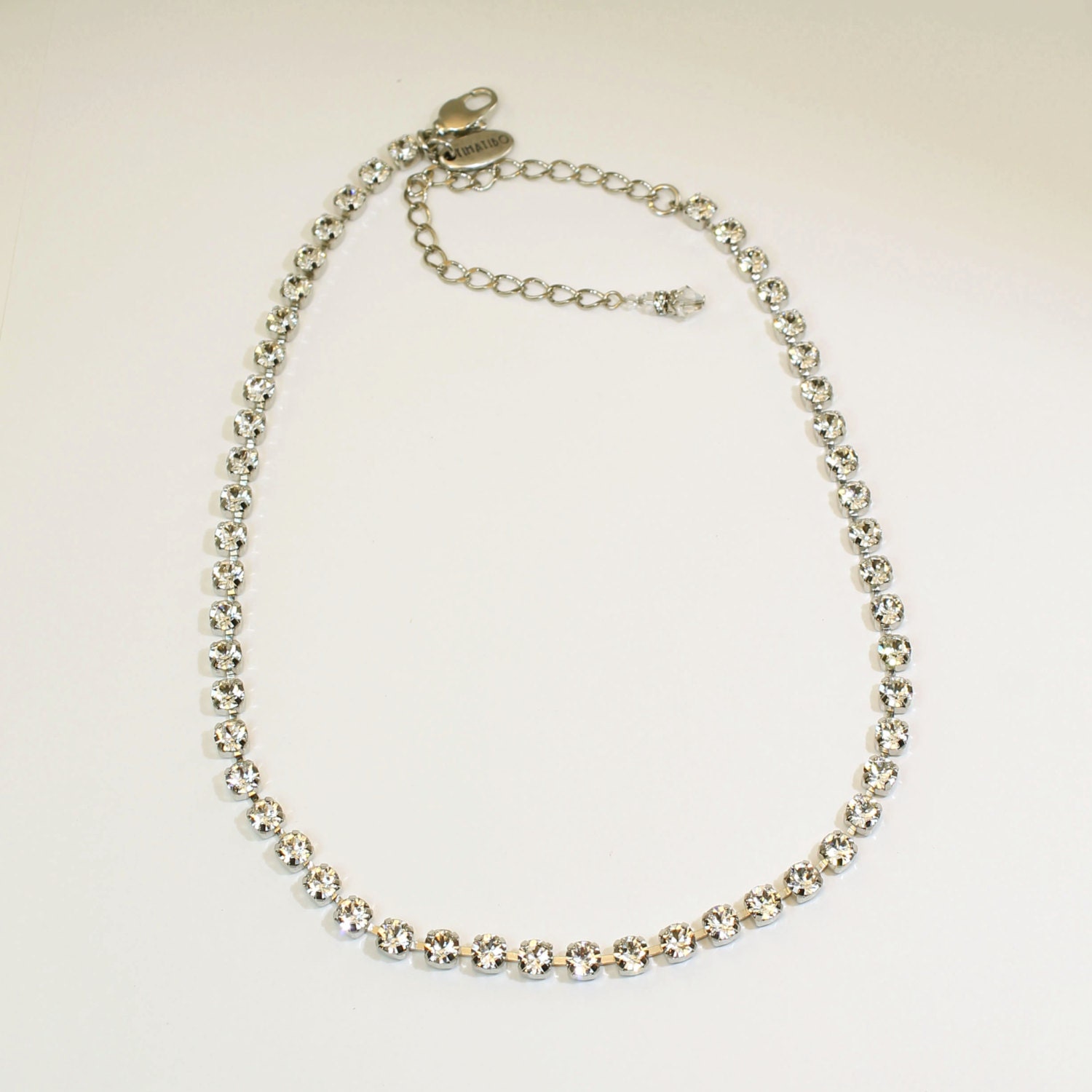 Clear Crystal Necklace Swarovski Whird Crystsk Bridal necklace | Etsy