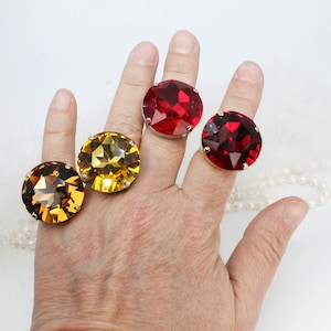 Statement Ring Ruby, Huge Topaz Ring, Large Stone Rings For Women, Oversized Cocktail Ring, Giant Gem Ring, Girlfriend Gift, Evening, SR63