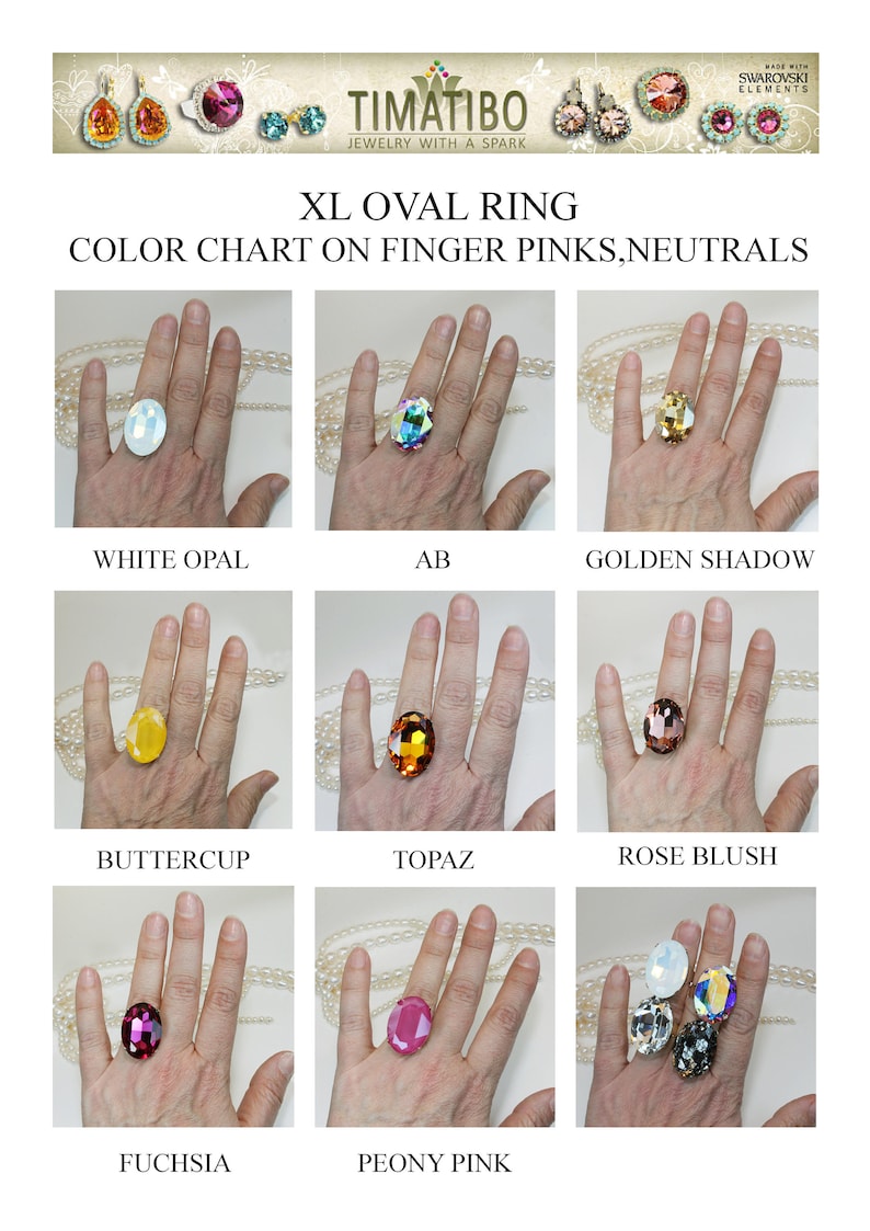 Clear Crystal Ring Oversize Statement Clear White Mens Ring Etsy