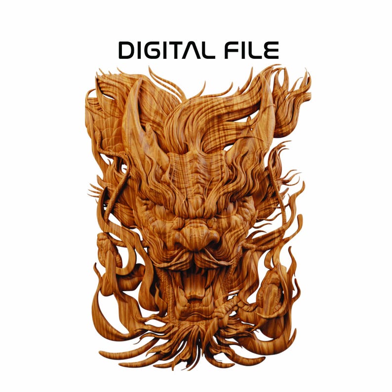 Epic Dragon 3D STL File for CNC Router Intricate Wood Carving Design ...