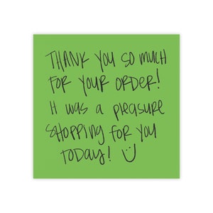 Post-its de agradecimento genéricos escritos à mão para personal shopper para InstaCart, Shipt e entregadores (sem personalização)