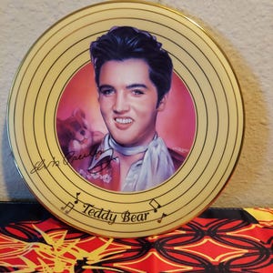 Talerz Elvisa Presleya z podpisem misia Teddy Bear z kolekcji Solid Gold