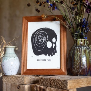 Everything Fades | Linocut Art Print | Card