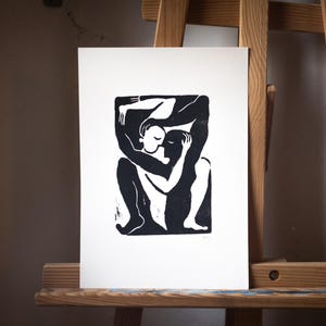 One | Linocut Art Print | A4