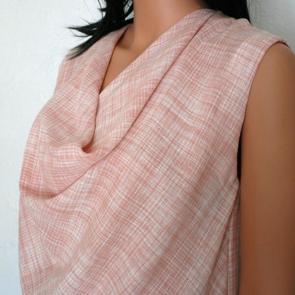 ANGEL, Soft Pink/White Plaid Slip On Drape Tunic, Free Shipping