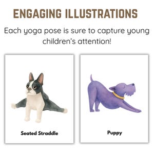 Animal Yoga Poses for Kids, Preschool Kinder Gross Motor Activity, Movement Cards, Occupational Therapist Resource, Homeschool & Classroom image 4