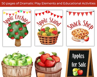 Apple Orchard Dramatic Play Set, Fall Pretend Play, Preschool Activities, Classroom Decor, Homeschool, Imaginative Play, Fall Bulletin Board