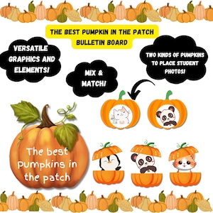 Paquete de otoño para el aula con juego dramático de calabazas, juego de simulación otoñal, tablón de anuncios, decoración otoñal y actividades para la educación en casa y preescolar. imagen 5
