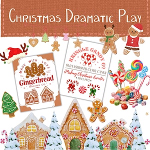 Dramatisch kerstspel, Peperkoekbakkerij, Snoepwinkel, Fantasiespel, Fantasiespel, Voorschoolse activiteiten, Thuisonderwijs, Wintervakantie