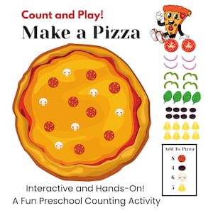 Counting Activity for Preschool, Make a Pizza,Learn to Count 1-10,Educational Preschool Game,Number Recognition Activity,Homeschool Activity
