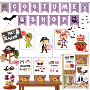 Halloweenteaterlek, Kostymbutik, Klädaffär, Fantasilek, Förskoleaktiviteter, Höstlek, Klassrumsdekor och rekvisita