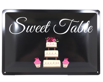 Sweet Table tin shield metal sign 20x30 cm - made in Germany