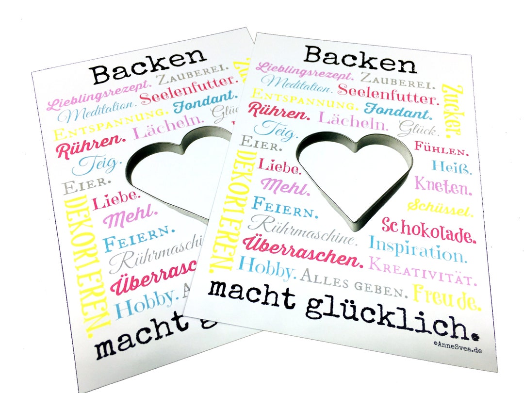 Baking Makes Happy German Postcard 2 Pieces A6 Etsy UK