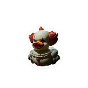 Calcomanías de vinilo, calcomanía de Pennywise Murder Duckie Jeep Duck, calcomanía de Horror It Clown para auto, regalo para amantes de las películas de terror, calcomanía para laptop, botella de agua