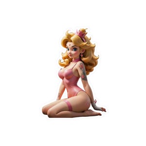 Adesivi in vinile "Peach Kiss-Cut" - Adesivi sexy, adesivi per laptop maliziosi, adesivi per auto seducenti, adesivi per finestre civettuole, decorazioni murali erotiche