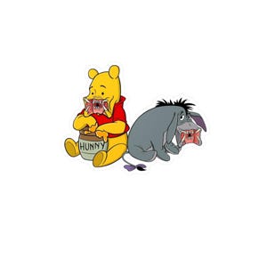 Vinyl Decal, Predator Pooh and Friend Sticker, Laptop Decal, Car Decal, Cute Yet Fierce Decal, Gift for Disney Fans, Cartoon Character Decal