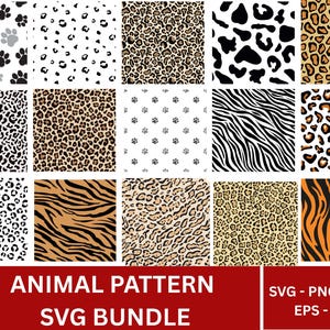 African safari animal print digital patterns,  Cheetah, Zebra, Leapord, Cow, Instant Download