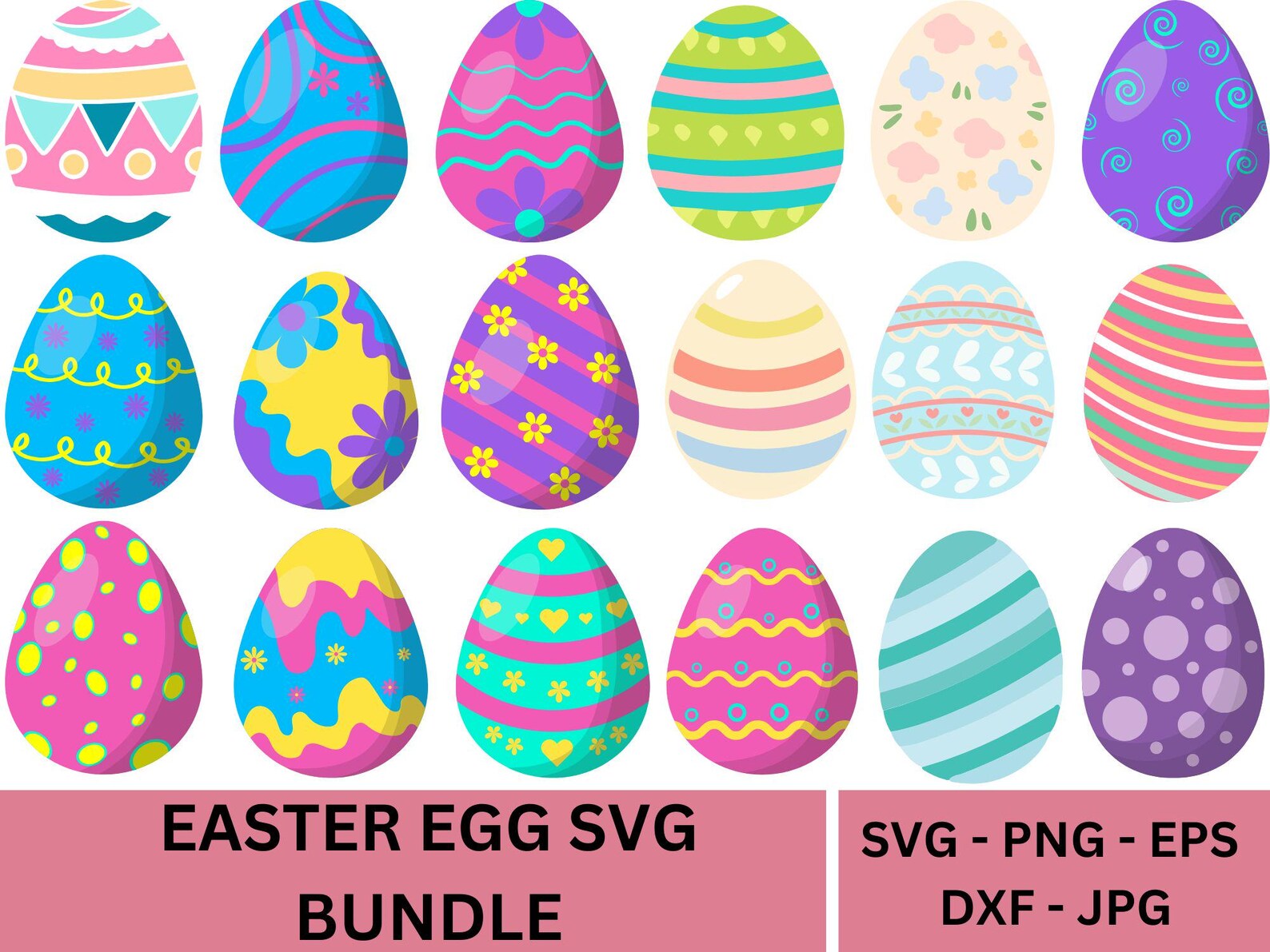Easter Egg SVG Bundle, Vector Clipart (digital Download) - Etsy
