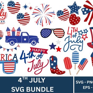 4th of July SVG Bundle, America svg, independence day svg, USA Flag svg,  Cut Files Cricut,Silhouette