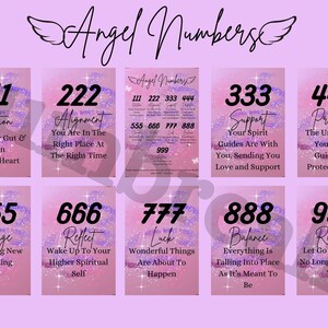 Divine Angel Number Cheat Sheet Printable Pink & Purple Theme - Etsy