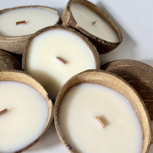 Coconut Shell Candle: Aromatic Soy Wax with Wooden Wick