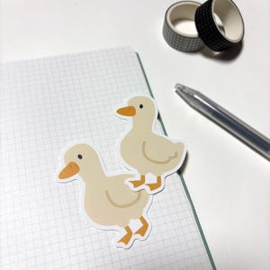 Eleganter Entenaufkleber | Wieder ablösbarer Vinyl Aufkleber | Wasserfest | Gestanzter Aufkleber | Süßer kawaii Sticker | koreanischer Sticker