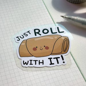 Dreh raus! Frühlingsrolle Einzelsticker | Vinyl-Aufkleber | Kopf hoch | Einfach schälen | Wasserfest | Kisscut Aufkleber | Niedlicher koreanischer Aufkleber | Dimsum