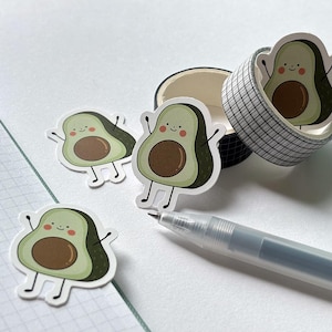 Avacado Hooray! MINI Sticker | Cute Avocado Sticker | Removable Vinyl Sticker | Waterproof | Die cut Sticker | Cute Korean Sticker