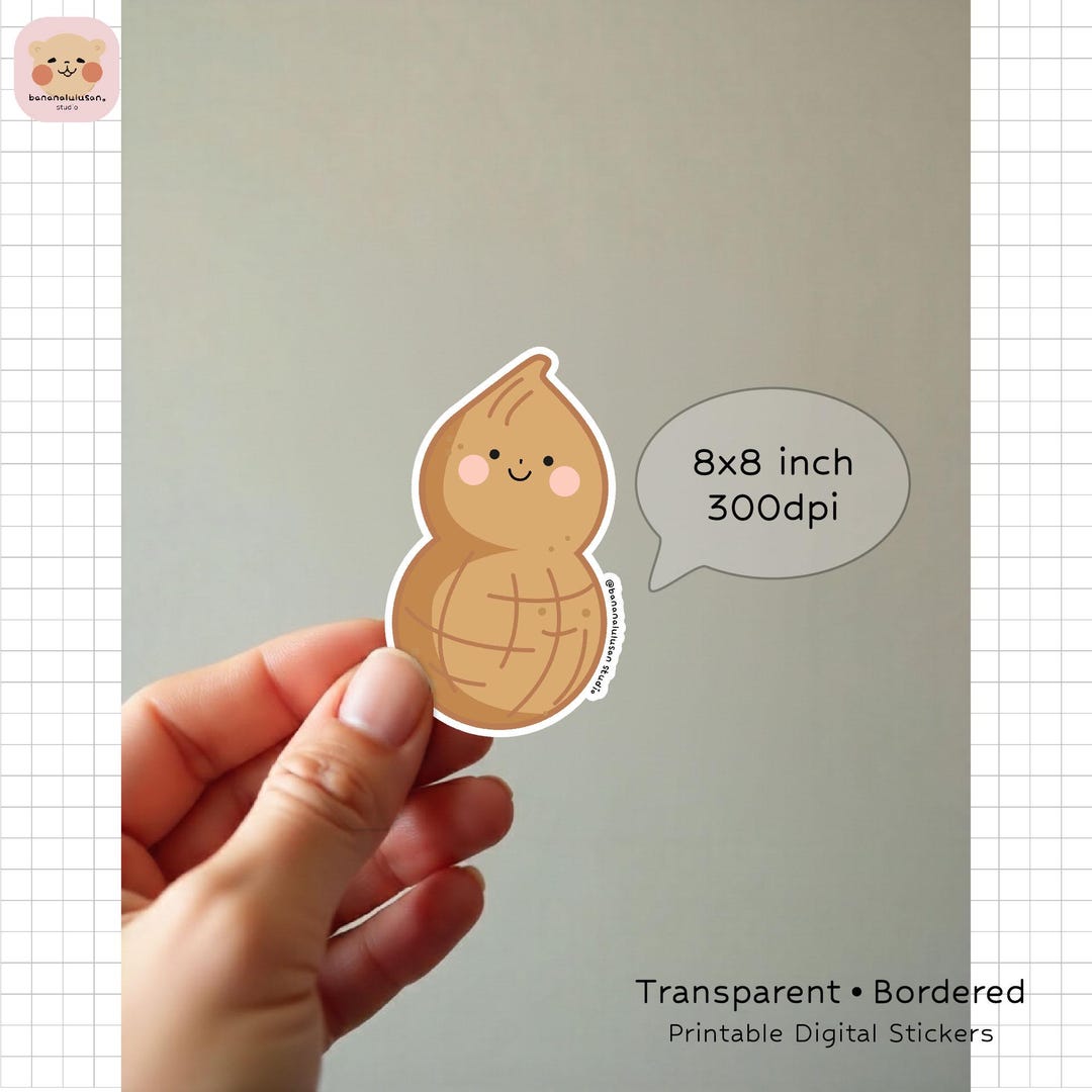Eanut Sticker Little Peanut Printable Sticker | Nuts Sticker | PNG | Hand-drawn - Etsy
