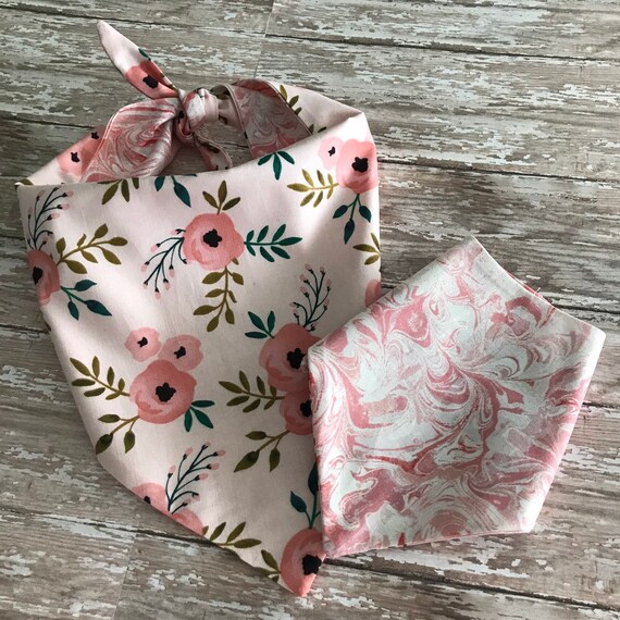 Orange Poppy Flowers Summer Over the Collar Dog Bandana Large