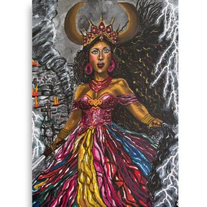 Oya Madre dei Cambiamenti Divinità Orisha Potere Femminile Yansa Yoruba - Stampa artistica spirituale africana per lo spazio sacro
