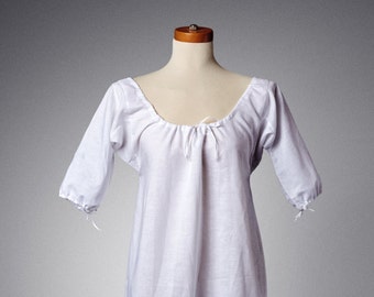18th Century Chemise Short Sleeved Xs-Xxl