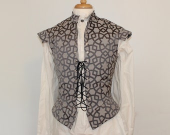 Readymade Renaissance Doublet, Many Sizes, Grey and Silver Jacquard