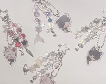 love and deepspace chibi kitty keychain