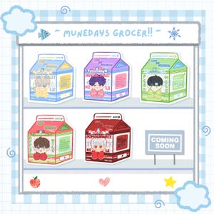 love and deepspace milk carton sticker pack / 5pcs / lads sticker set / milk stickers / otome game stickers