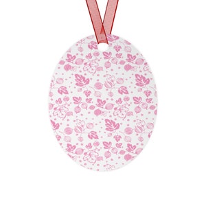 Vintage Pyrex inspired Metal Christmas tree ornaments, Pyrex Pink Gooseberry