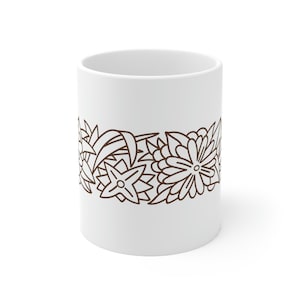Woodland pyrex inspired Coffee mug, vintage coffee mug, pyrex pattern mug