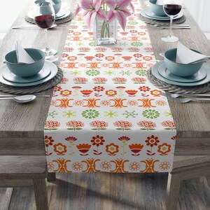 Vintage Fire King Pyrex Flower inspired Table Runner  (Cotton, Poly), table runner,